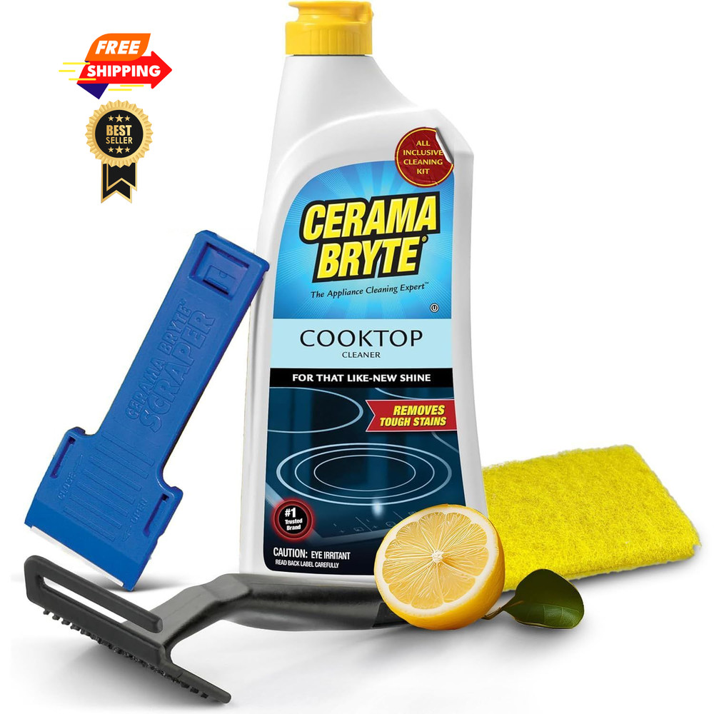Cerama Bryte Cooktop Cleaning Kit, 18 oz 18 Ounce (Pack of 1), 4 Piece