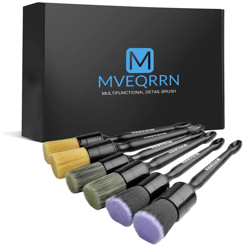 MVEQRRN 6pcs Car Detailing Brush Set2pcs Boars Hair Car Detailing Brushes,2pc…