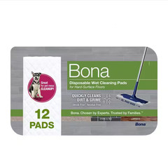 17 In. X 5 1/4 In. Hard-Surface Floor Disposable Wet Refill Cleaning Pads (12-Co