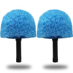 2 Pack Cobweb Duster Head Brush Twist On Web Cleaning Tool for Outdoor Indoor