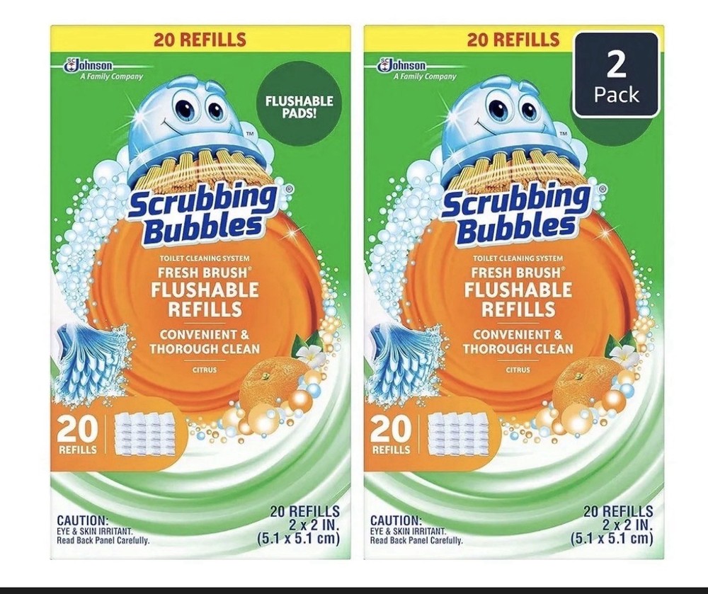SCRUBBING BUBBLES Toilet Cleaning Flushable Refills Citrus Scent 40 Count NEW