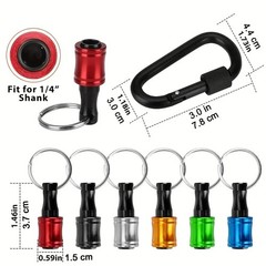 6 Pc Hex Shank Bit Holder Quick Release Keychain Extension Bar Tool