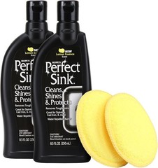 Sink Cleaner and Polish, Restorative, Water-Repellent, Removes Stains 8.5 oz 2 P