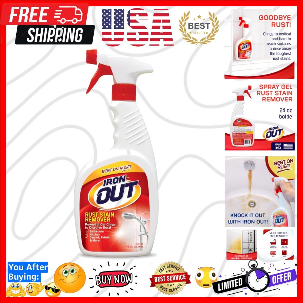 Rust Stain Remover Spray Gel, Remove Rust Stains in Bathrooms, Kitchens, Laun…