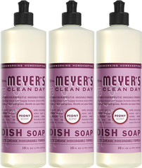 Mrs. Meyer’s Clean Day Liquid Dish Soap, Biodegradable, Peony, 16oz – Pack of 3