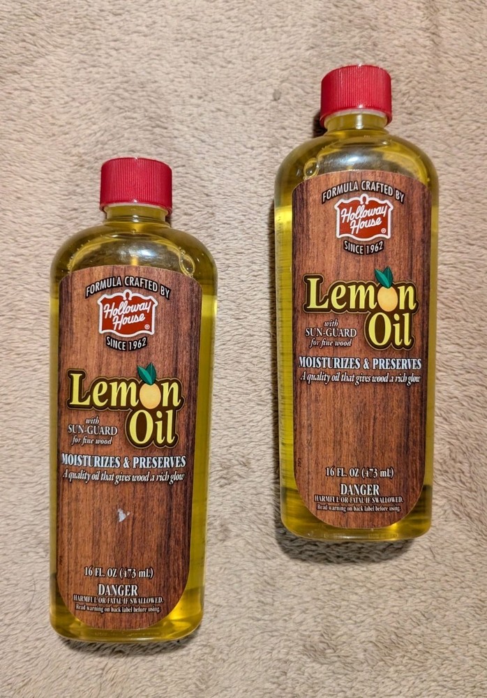 Lot Of 2 Holloway House Lemon Wood Oil 16 Oz Conditioner For Fine Wood Furniture
