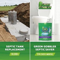Green Gobbler Septic Tank Treatment Packets | 6 Month Septic Tank Supply |