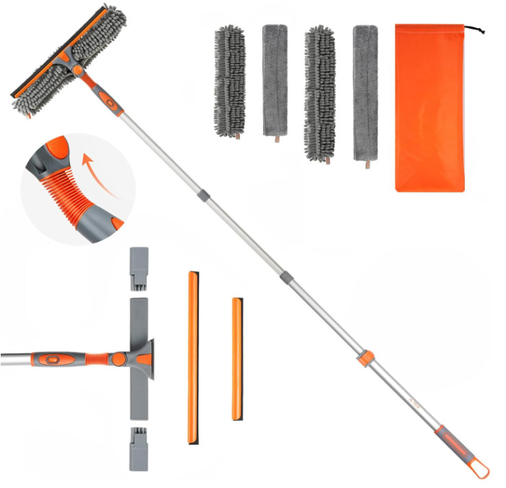 Kit Limpieza Cristales Con Escobilla Rotativa Para Hogar Coche Y Exterior