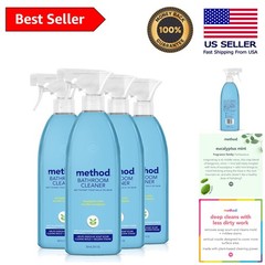 Fast Acting Bathroom Cleaner – Eucalyptus Mint, 4 Pack, Safe & Effective Formula