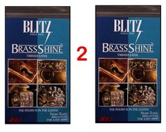 Blitz Industrial BRASS Tarnish Eater, (2) TWO Polishing Cloth