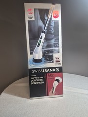 SWISSBRAND Rechargeable Cordless Electric Turbo Spin Brush Scrubber Cleaner