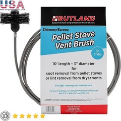 3 Inch Poly Brush W/ 10 Foot Flexible Handle Dryer Vent & Pellet Stove Cleaning