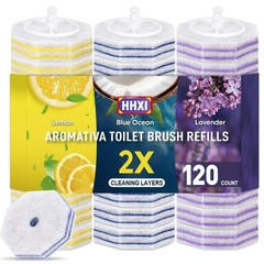 HHXI 120Ct Aromative Toilet Brush Refills, Toilet Bowl Cleaner Refills, 3 Scents
