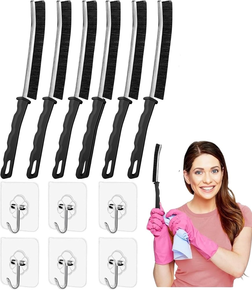 6Pcs Crevice Cleaning Brush 6 Extra Hooks, Multifunctional Cleaning Tool for