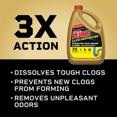 Liquid-Plumr Pro-Strength Full Clog Destroyer, Bathroom & Kitchen Sinks, Shower