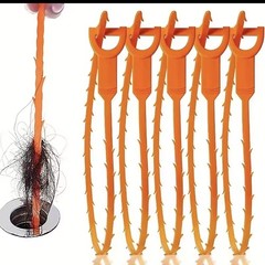 5 PCS Drain Hair Clog Remover Tool Sink Snake Cleaner Shower Bathroom