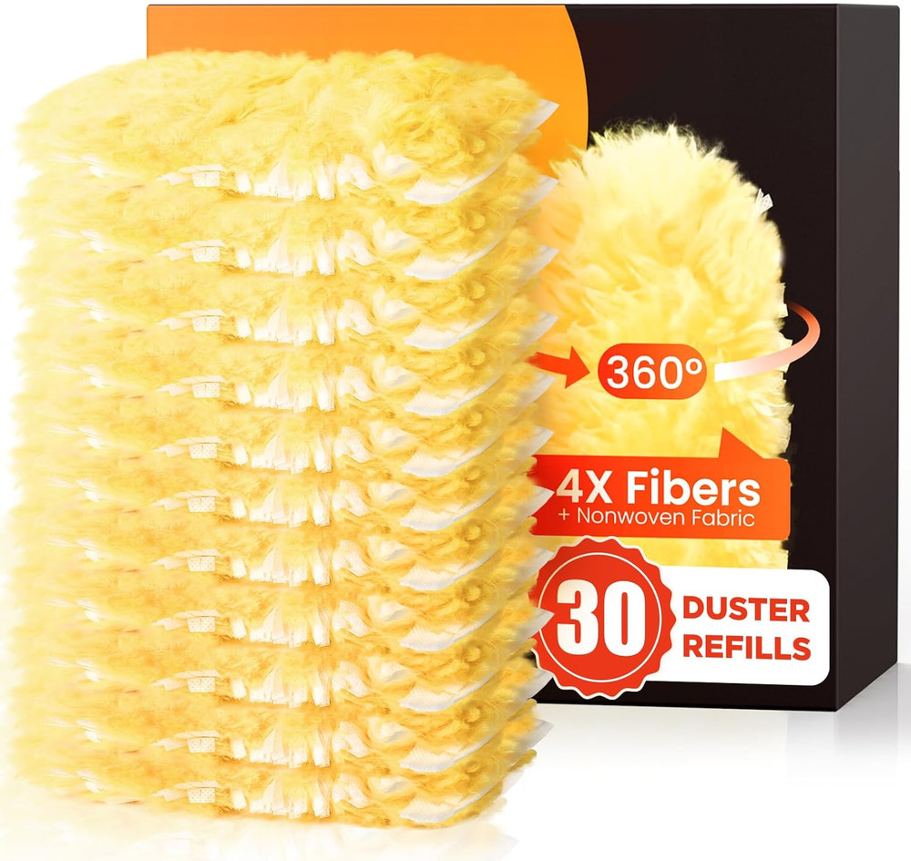 30 Count Heavy Duty Duster Refills for Swiffer, Multisurface 360° Larger Size…