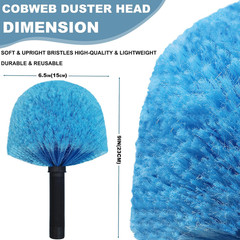 2 Pack Cobweb Duster Head Brush-Twist-On Spider Web Brush for Outdoor & Indoor W