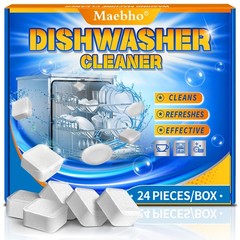 Dishwasher Cleaner and Deodorizer Tablets – 24 Pack, Natural Heavy Duty Deep …