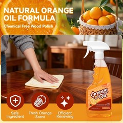 2-in-1 Furniture Polish Wood Cleaner – 2Pack Natural Orange Oil Spray Protect