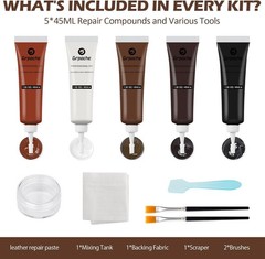 Brown Leather Repair Kit for Furn Color: Black、White、Brown、Walnut、Black Walnut