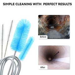 Flexible Drain Brush, 66 Inch Long Double Ended Hose Pipe and 58 Inch Tube Clean