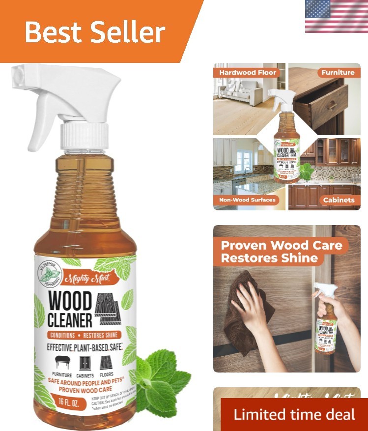 Luxurious Wood Cleaner & Conditioner Spray – 16oz Plant-Based Peppermint Fresh