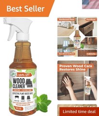 Luxurious Wood Cleaner & Conditioner Spray – 16oz Plant-Based Peppermint Fresh