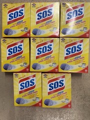 8 Box Lot SOS Reusable Soap Filled Steel Wool Soap Pads 10 Count Box 80 Total
