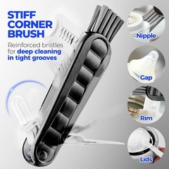 Holikme 6 Pack Bottle Brush Set, 14″ Long Handle Stainless Steel Bottle Cleaner