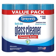 Sprayway Glass Cleaner Foaming Aerosol Spray, 19 oz, 2-Pack, Ammonia-Fr