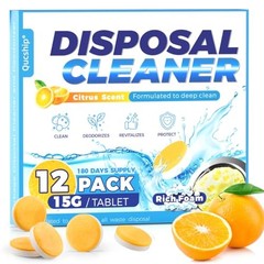 Garbage Disposal Cleaner Deodorizer Tablets 12 Count Citrus Scent Sink Freshener