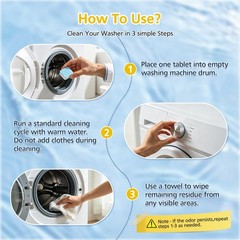 24 Pcs Washing Machine Cleaner Tablets Compatible with HE/Front/Top Load Wash…