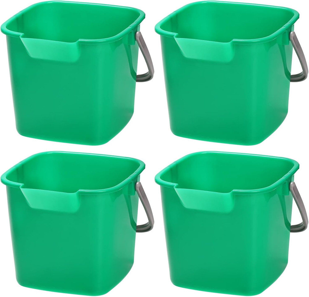 4 Pack Sanitizing Buckets, 3 Quart Small Cleaning Buckets, Square Detergent Pail