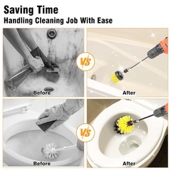 8 Pcs Drill Brush Attachment Set, Power Cleaning Scrub Brush Kit with Extend Lon