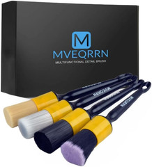Car Detailing Brush Set with Boars Hair Ultra Soft No Scratch Interior Exterior