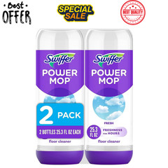 Swiffer Power Mop Floor Cleaning Solution Fresh Scent Floor Cleaner,25.3 oz, 2x.