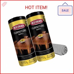 Weiman Wood Cleaner and Polish Wipes – Clean, Polish & Protect Wood Furniture, 3