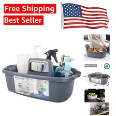 Dark Gray Lightweight Cleaning Caddy – Spacious Organizer for Kitchen & Bath