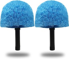 2 Pack Blue Cobweb Duster Head, Twist-On Spider Web Remover for Indoor/Outdoor