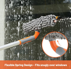 Kit Limpieza Cristales Con Escobilla Rotativa Para Hogar Coche Y Exterior