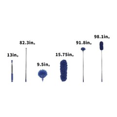 Cobweb Duster Extension Pole Washable Cleaning Kit Telescoping 82 Inch Blue