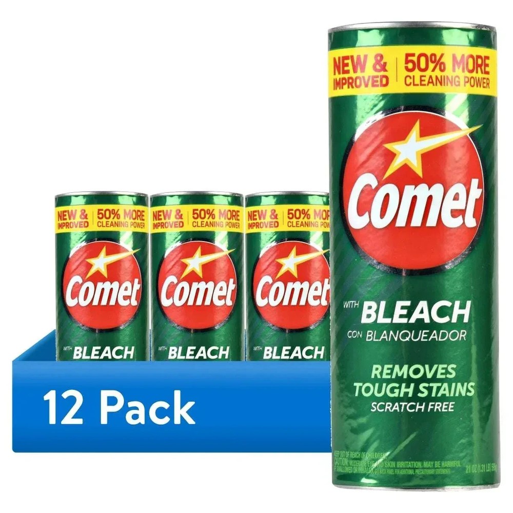 (12 pack)Comet Multipurpose Cleaning Powder with Bleach, 21 oz