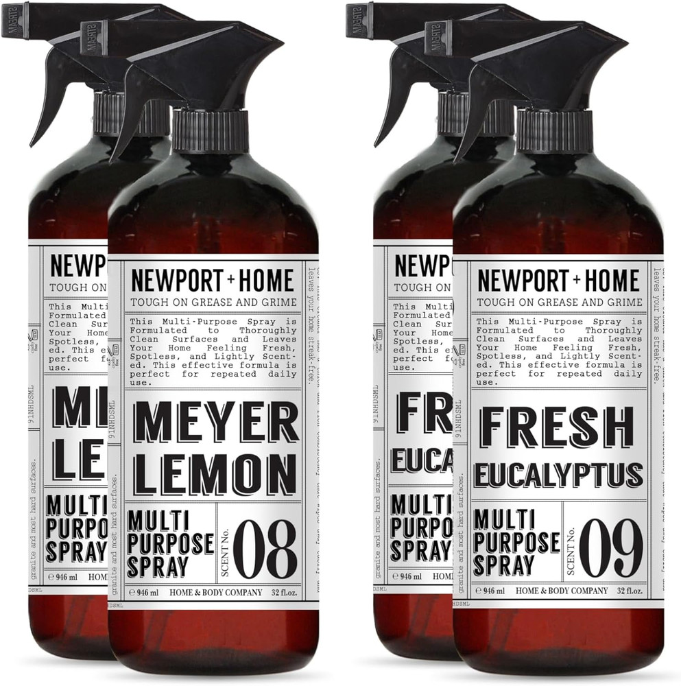 Newport + Home Multi-Purpose Spray, Meyer Lemon & Fresh Eucalyptus Scents, Tough