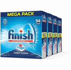Finish Powerball Dishwasher Detergent Tabs Fresh Scent 94 Ct Box 4 Pack Case
