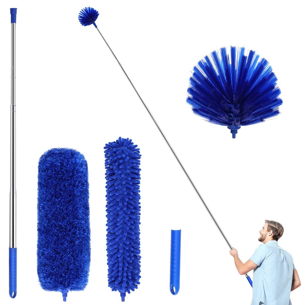 Duster, Microfiber Dusters with 2 Handle Sets, Durable 15-100 Inches Long Tel…