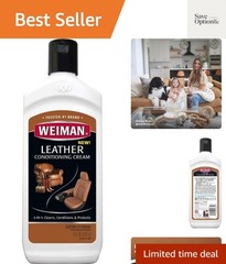 3 in 1 Deep Leather Cleaner & Conditioner Cream – Restores Leather Surfaces -…