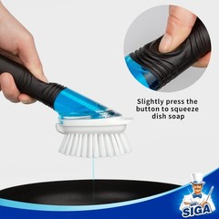 Ergonomic Soap Dispensing Dish Brush and Holder – Ideal for Effortless Cleaning