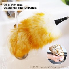 Lambswool Extendable Cleaning Duster 26-64 Inch, Anti-Static Wall Duster Cleaner