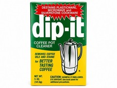 Dip-It Coffee Pot Cleaner & Destainer, Powder, 5oz – (1) BOX- Sealed